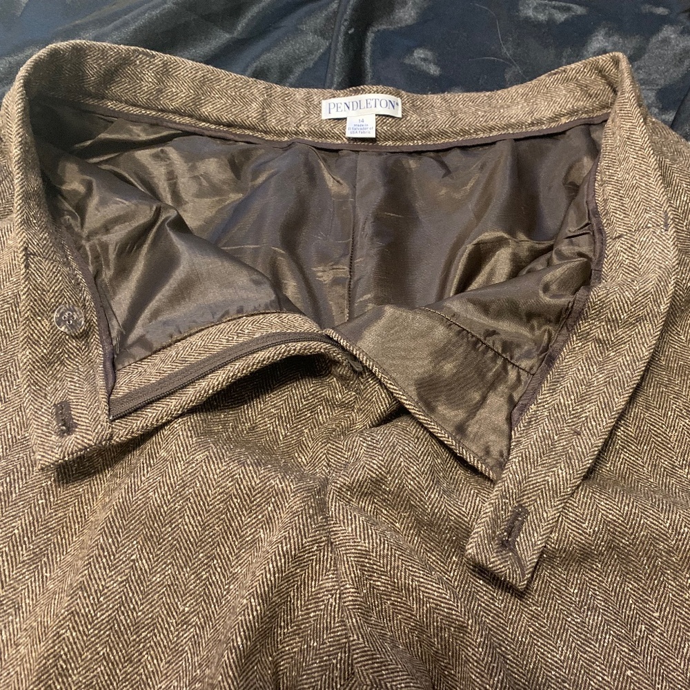 Pendleton, Size 14, Tweed Brown Lined Trousers - image 5